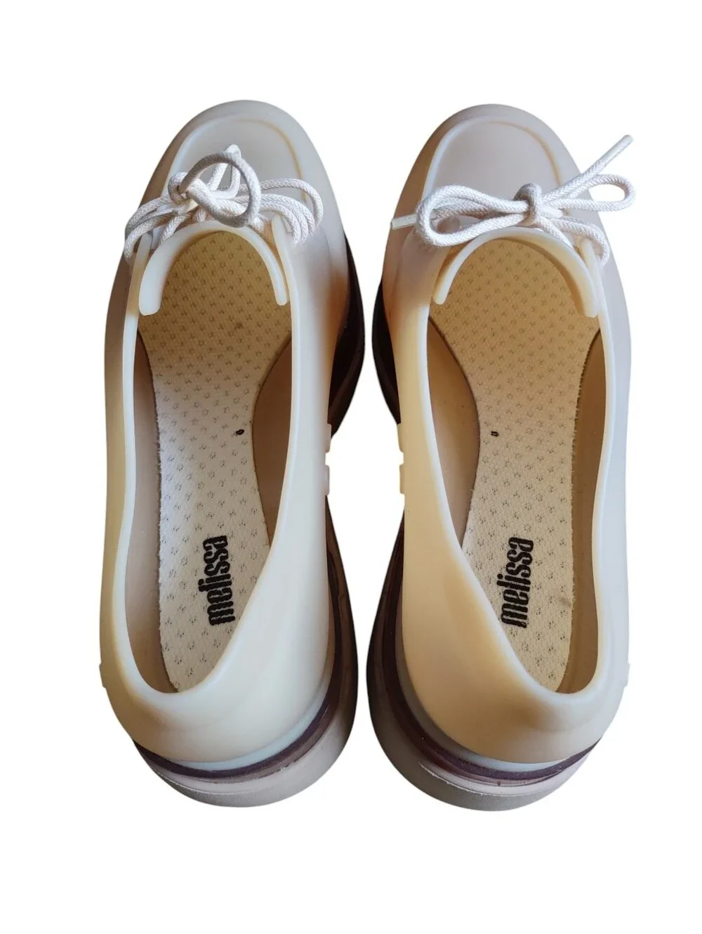 Melissa 10 Platform Tan Jelly Loafer Vegan Shoes